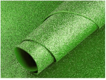 GOMA EVA C/GLITER VERDE CLARO 20X30