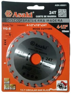 DISCO CORTE MADERA 4-1/2 ASAKI 115MM 24T