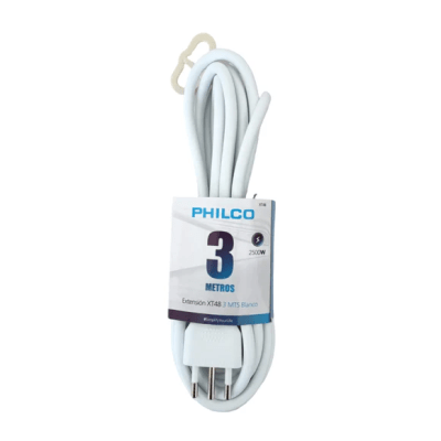EXTENSION CORRIENTE  XT48 3MTS BLANCO PHILCO