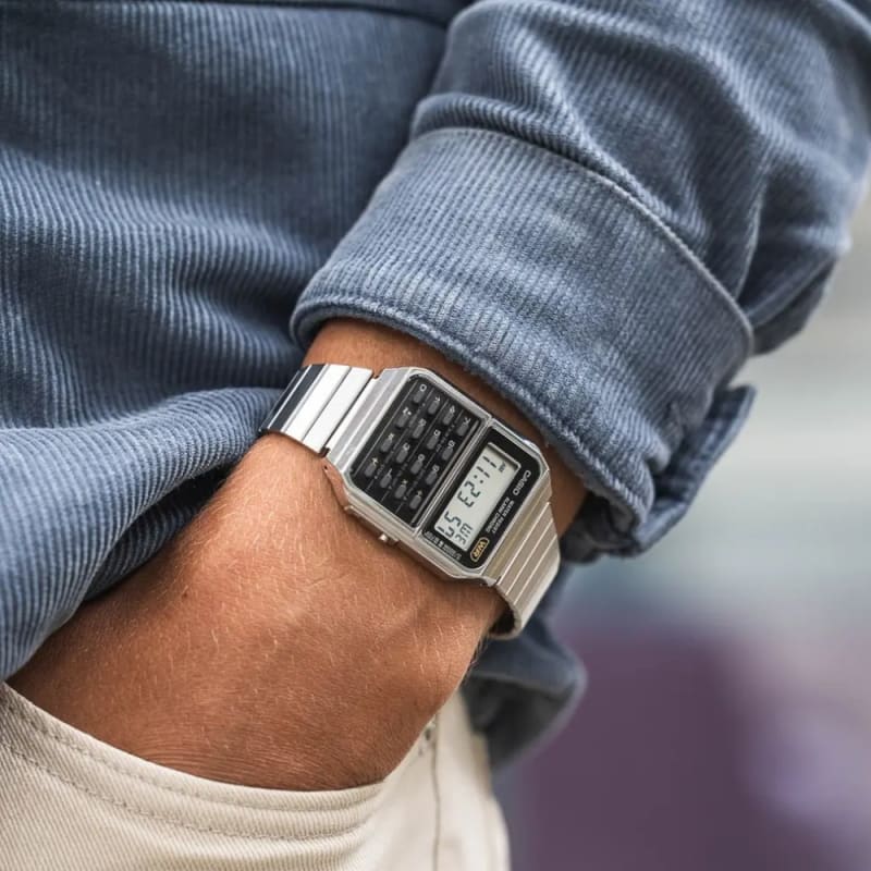 Reloj Calculadora Casio Vintage CA-500WE-1ADF Digital Acero Plateado Unisex