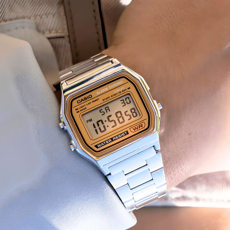 Reloj Casio Vintage A158WEA-9CF Digital Clásico Plateado Beige Dorado Clásico Unisex