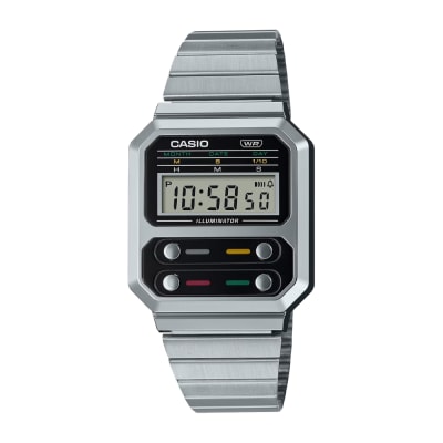 Reloj Casio Vintage A100WE-1ADF Digital Plateado Retro Unisex
