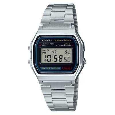 RELOJ CASIO A158WA-1DF VINTAGE PLATEADO