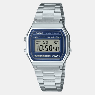 Reloj Casio Vintage A158WEA-2DF Dial Azul Digital Plateado Unisex