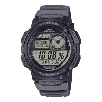 RELOJ CASIO AE-1000W-8AV  WORLD TIME NEGRO/GRIS