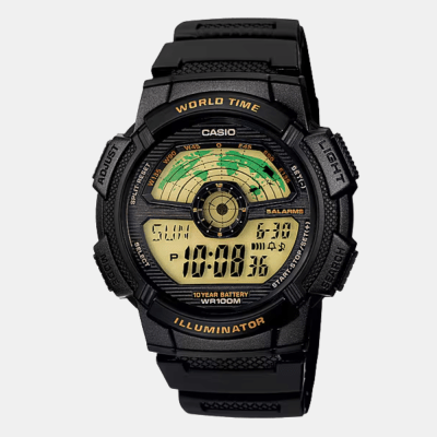 Reloj Casio World Time AE-1100W-1BVDF Digital Negro Hombre