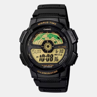 Reloj Casio World Time AE-1100W-1BVDF Digital Negro Hombre