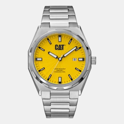 Reloj Cat California AL.141.11.721 Análogo Plateado Dial Amarillo Acero Hombre