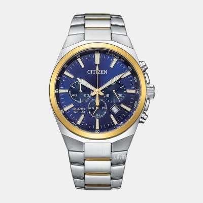 Reloj Citizen Quartz AN8176-52L Bicolor Chrono Dial Azul Acero Hombre