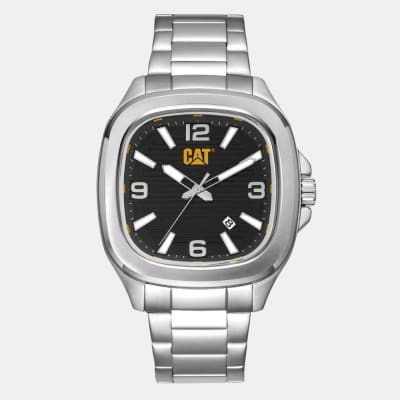 Reloj Cat Axis AV.141.11.131 Análogo Plateado Dial Negro Acero Hombre