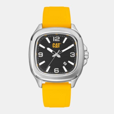Reloj Cat Axis AV.141.27.131 Análogo Plateado/Amarillo Silicona Hombre