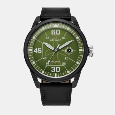 Reloj Citizen Eco-Drive AW1735-03X Negro Dial Verde Militar Acero Hombre