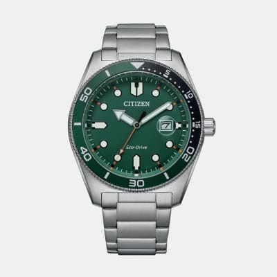 Reloj Citizen Eco-Drive AW1768-80X Plateado Dial Verde Acero Hombre