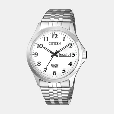 Reloj Citizen Quartz BF5000-94A Plateado Acero Elástico Hombre