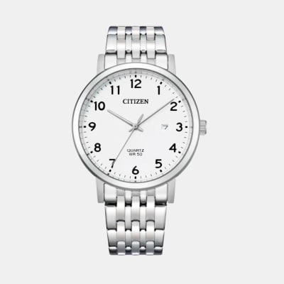 Reloj Citizen Quartz BI5070-57A Plateado Acero Dial Blanco Hombre