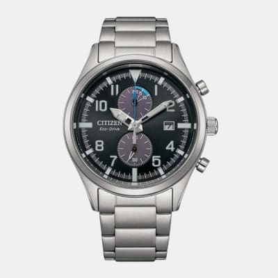 Reloj Citizen Eco-Drive CA7028-81E Plateado Chrono Dial Negro Acero Hombre