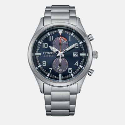 Reloj Citizen Eco-Drive CA7028-81L Plateado Chrono Dial Azul Acero Hombre