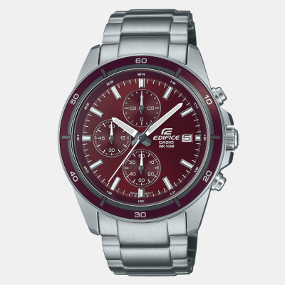Reloj Casio Edifice EFR-526D-5CVUDF Acero Dial Burdeo Análogo Plateado Hombre