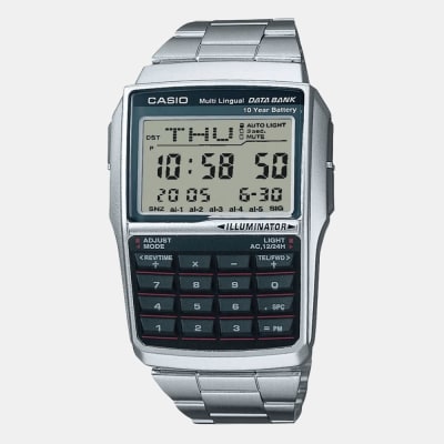 Reloj Casio Vintage  DBC-32D-1ADF Data Bank Plateado Hombre