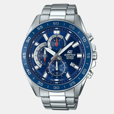 Reloj Casio Edifice EFV-550D-2AVUDF Cronógrafo Acero Plateado Azul Hombre