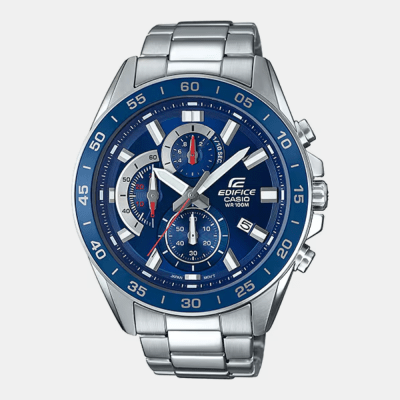 Reloj Casio Edifice EFV-550D-2AVUDF Cronógrafo Acero Plateado Azul Hombre