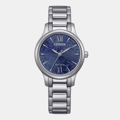 Reloj Citizen Eco-Drive EM0899-72L Plateado Dial Azul Noche Acero Mujer