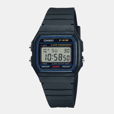 Reloj Casio Vintage F-91W-1DG Digital Clásico Negro Unisex