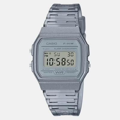 Reloj Casio Vintage F-91WS-8DF Digital Clásico Gris Transparente Unisex