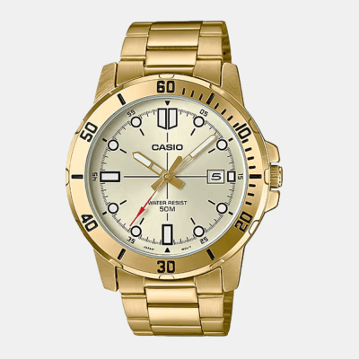 Reloj Casio Clásico MTP-VD01G-9EVUDF Dial Dorado Acero Análogo Dorado Hombre