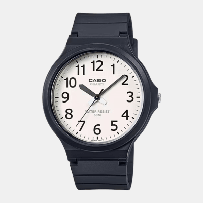 Reloj Casio Clásico MW-240-7BVDF Análogo Minimalista Negro/Dial Blanco Unisex
