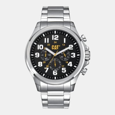 Reloj Cat Operador PU.143.11.117 Análogo Plateado Chrono Dial Negro Hombre