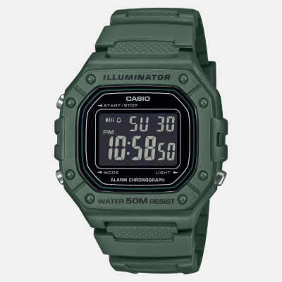 Reloj Casio Deportivo W-218H-3BVDF Resina Digital Verde/Dial Negro Hombre