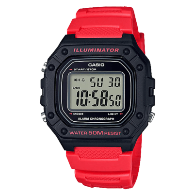 RELOJ CASIO W-218H-4BVDF ILLUMINATOR DIGITAL ROJO