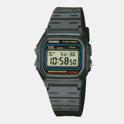 Reloj Casio Vintage W-59-1VQ Lineas Azules Clásico Digital Negro Unisex