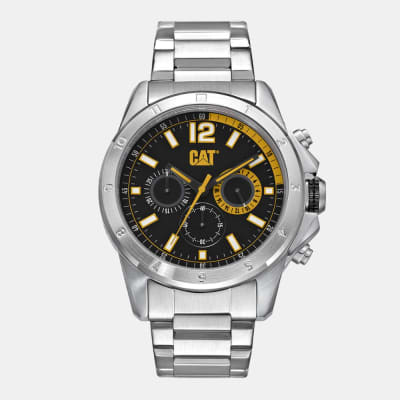Reloj Cat Big Twist YW.143.11.137 Análogo Plateado Dial Negro Hombre