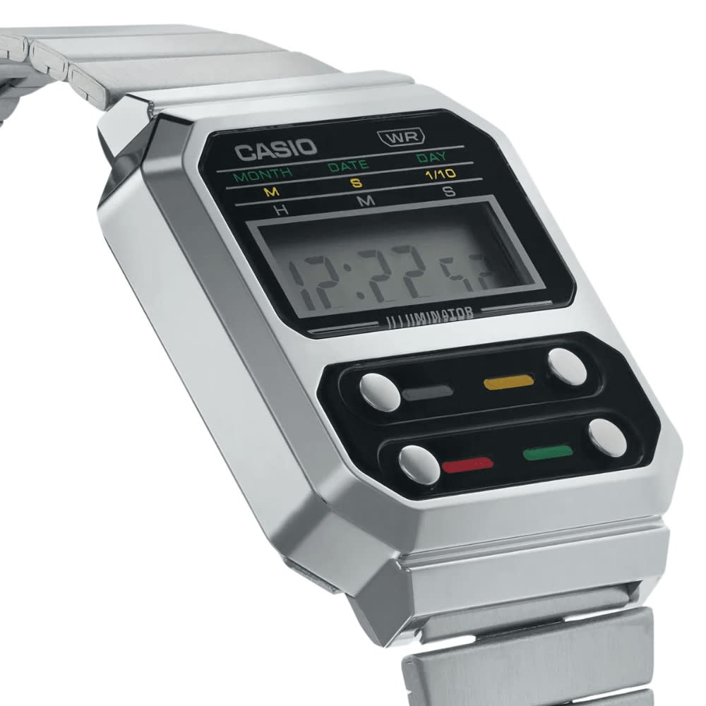 Reloj Casio Vintage A100WE-1ADF Digital Plateado Retro Unisex5