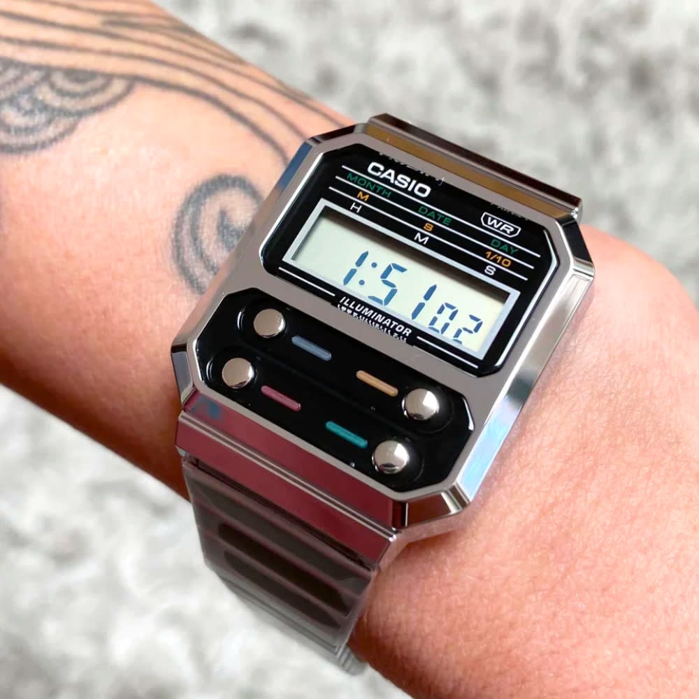 Reloj Casio Vintage A100WE-1ADF Digital Plateado Retro Unisex2