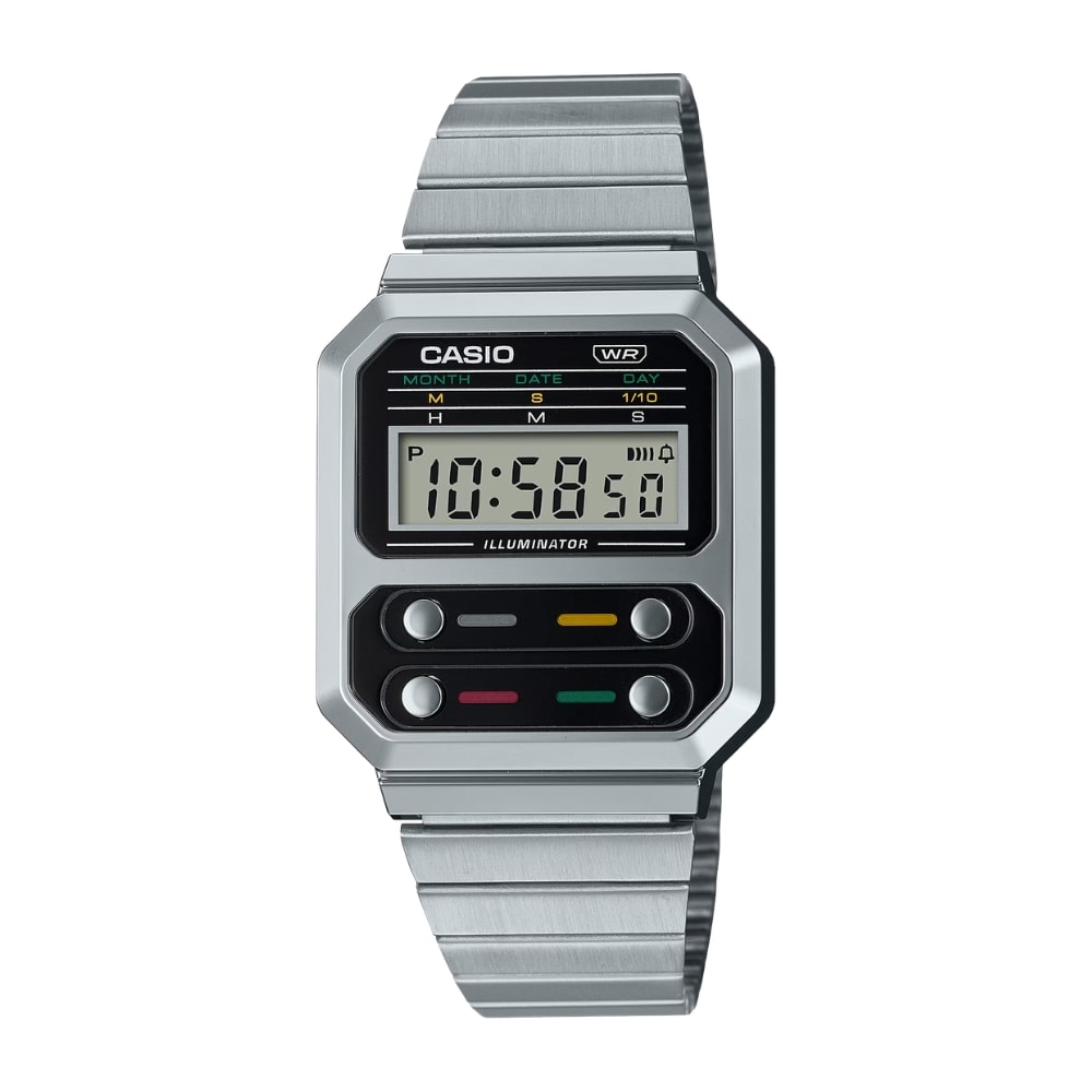 Reloj Casio Vintage A100WE-1ADF Digital Plateado Retro Unisex7