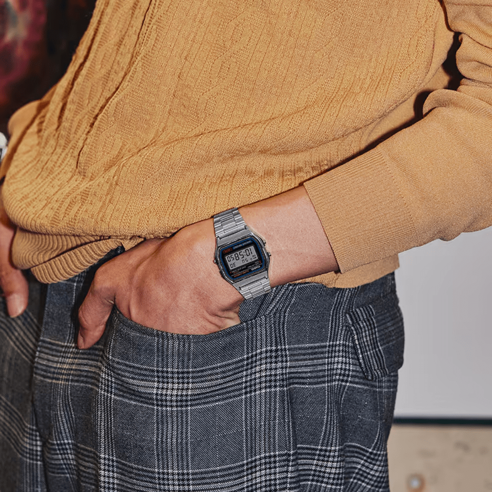 RELOJ CASIO A158WA-1DF VINTAGE PLATEADO2