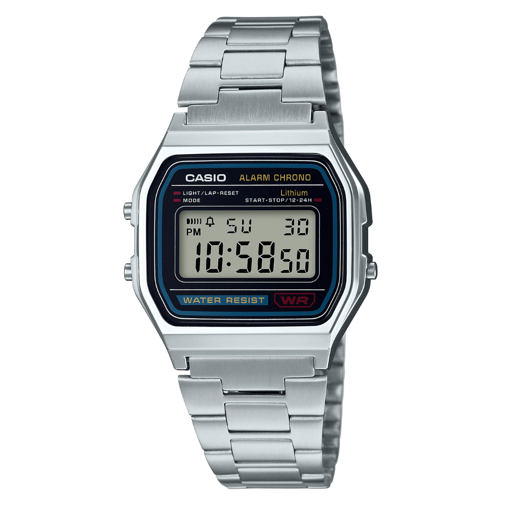 RELOJ CASIO A158WA-1DF VINTAGE PLATEADO1