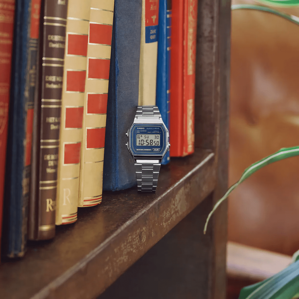 Reloj Casio Vintage A158WEA-2DF Dial Azul Digital Plateado Unisex5