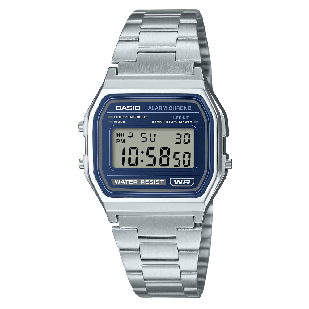 Reloj Casio Vintage A158WEA-2DF Dial Azul Digital Plateado Unisex6