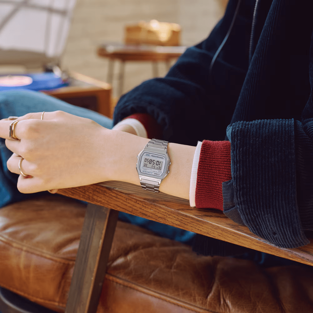 Reloj Casio Vintage A158WEA-7DF Dial Gris Digital Plateado Unisex2