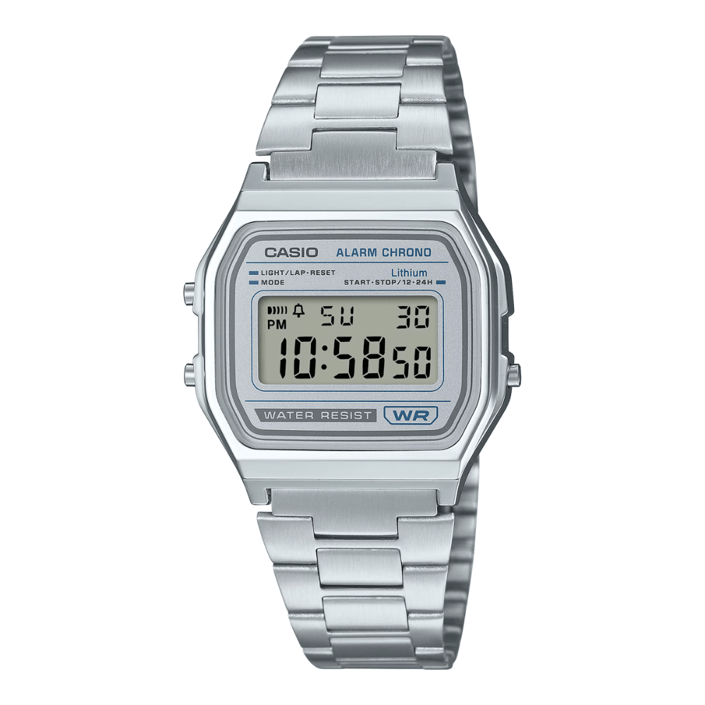 Reloj Casio Vintage A158WEA-7DF Dial Gris Digital Plateado Unisex6