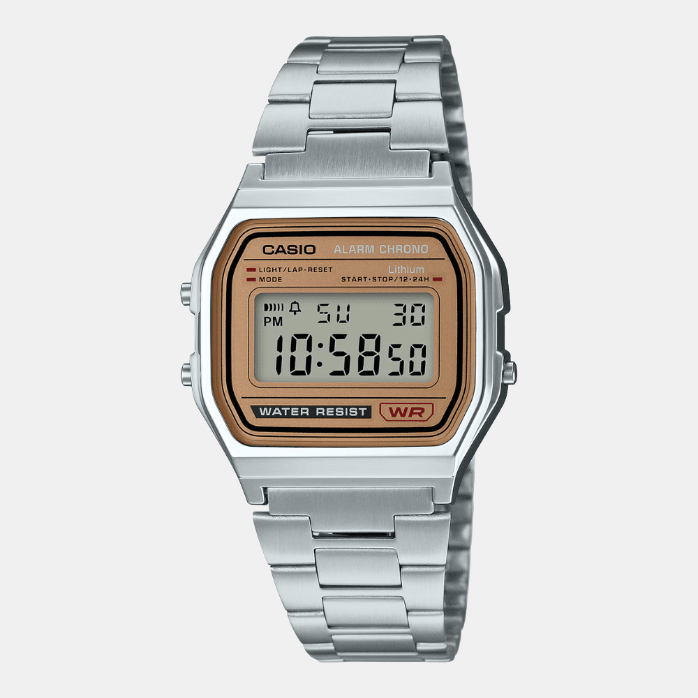 Reloj Casio Vintage A158WEA-9CF Digital Clásico Plateado Beige Dorado Clásico Unisex1
