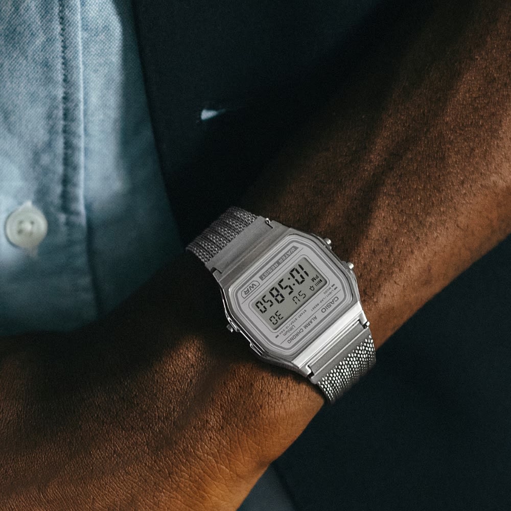 Reloj Casio Vintage A158WEM-7DF Digital Plateado Malla Unisex3
