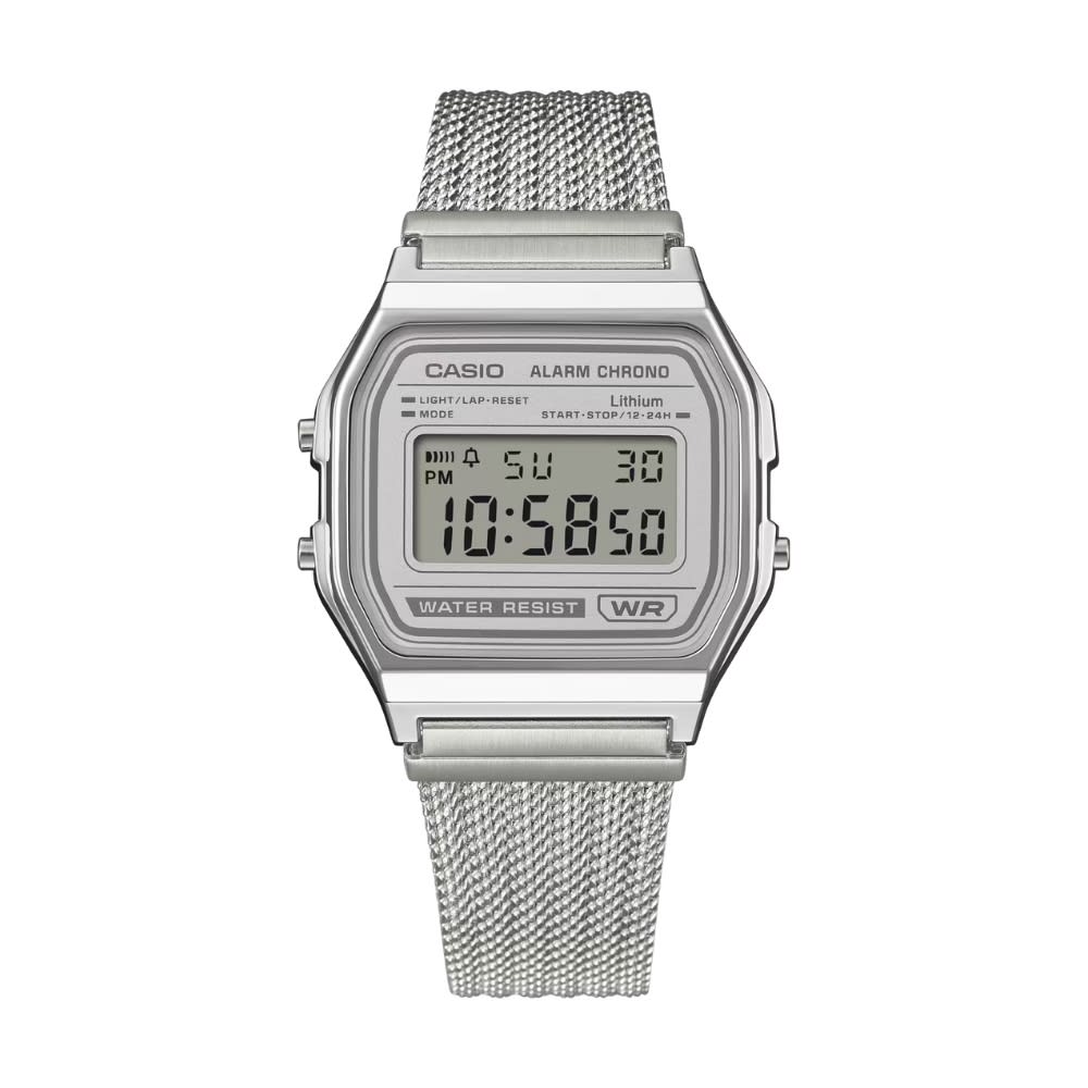 Reloj Casio Vintage A158WEM-7DF Digital Plateado Malla Unisex6