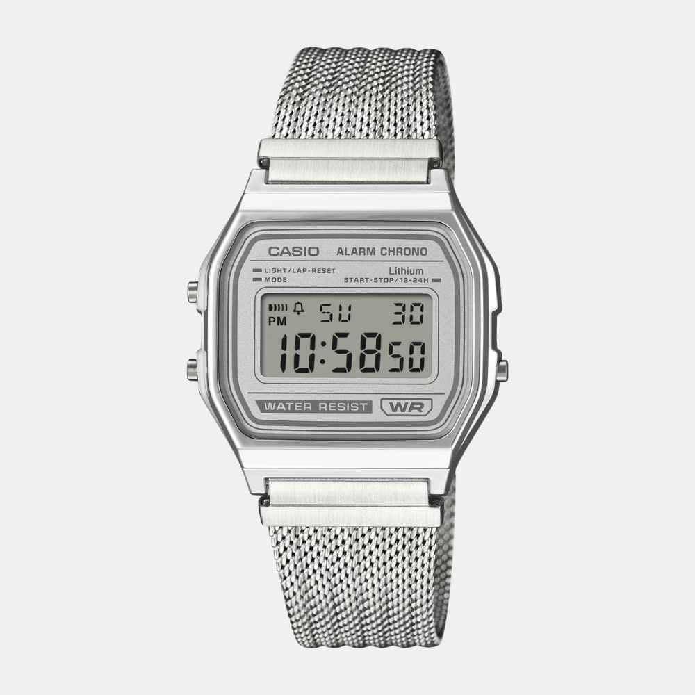 Reloj Casio Vintage A158WEM-7DF Digital Plateado Malla Unisex1