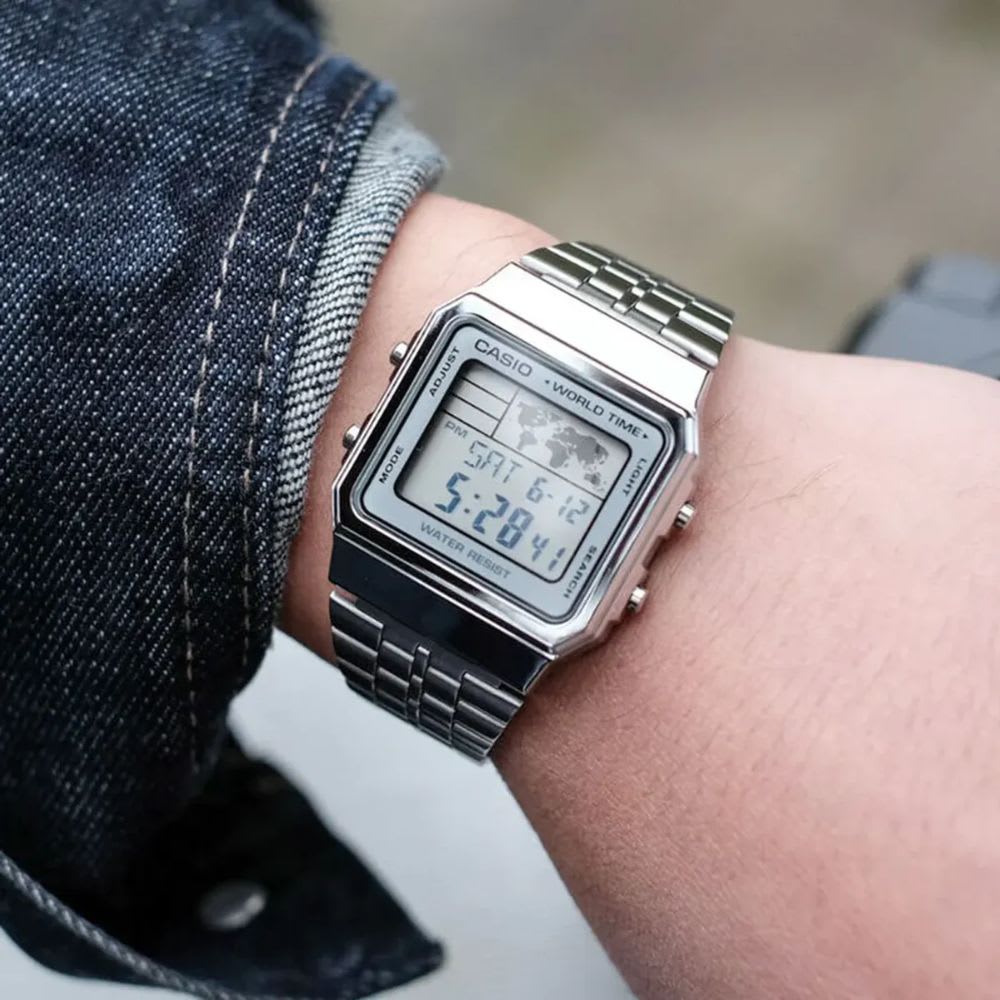 Reloj Casio Vintage A500WA-7DF Digital Acero Plateado Unisex4