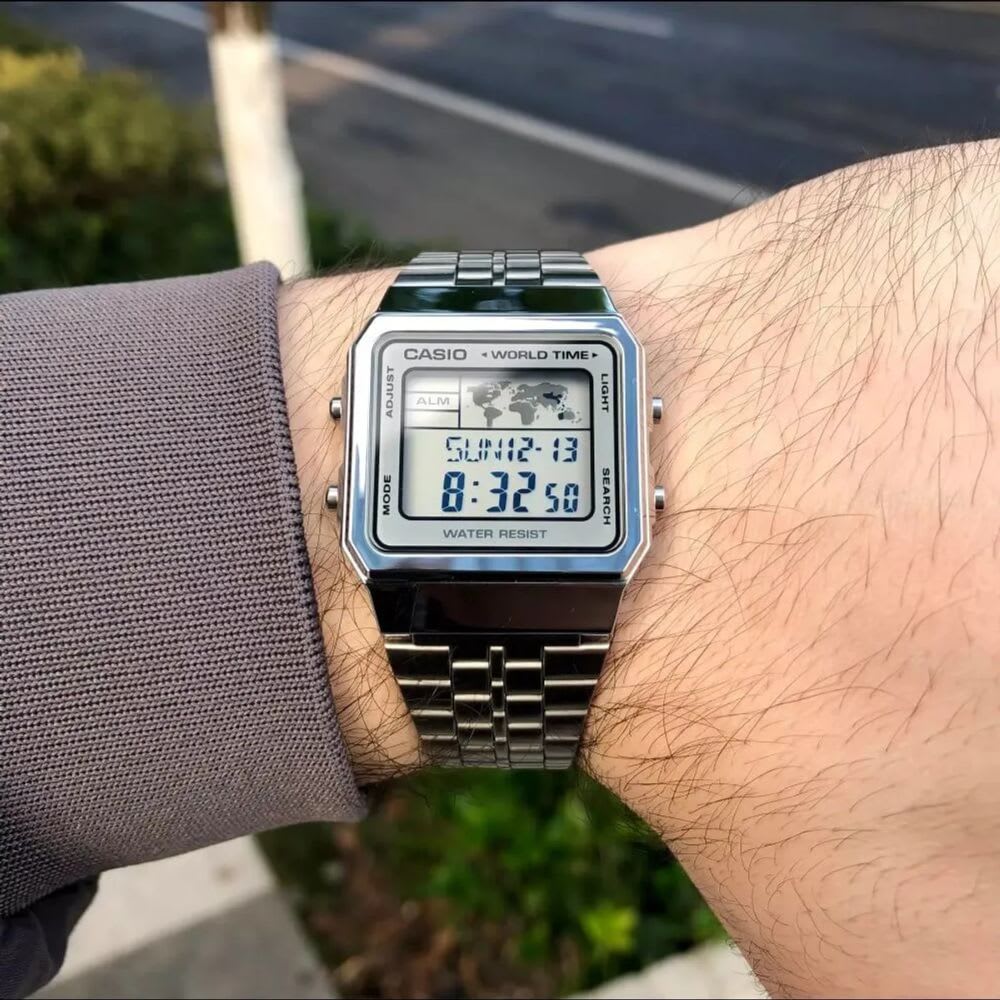 Reloj Casio Vintage A500WA-7DF Digital Acero Plateado Unisex3
